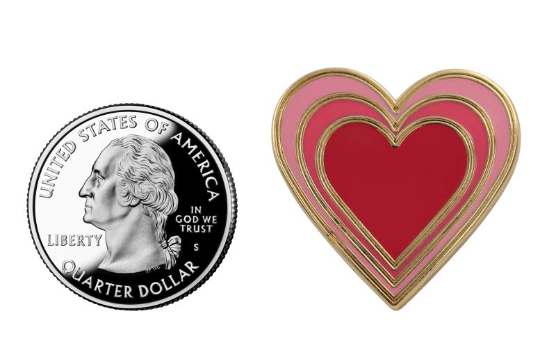 REAL SIC Radiant Heart Enamel Pin - Heart Emoji Valentine's Sweetheart Gift - Red & Black Variations, Boyfriend or Girlfriend Couple's Gift Pin for Hats, Backpacks, Jackets, Bags & Tops (Red) - Image 5